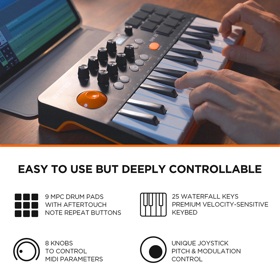 Keyboard MIDI Controller With  - Midi Controller Pad ulasan dan harga