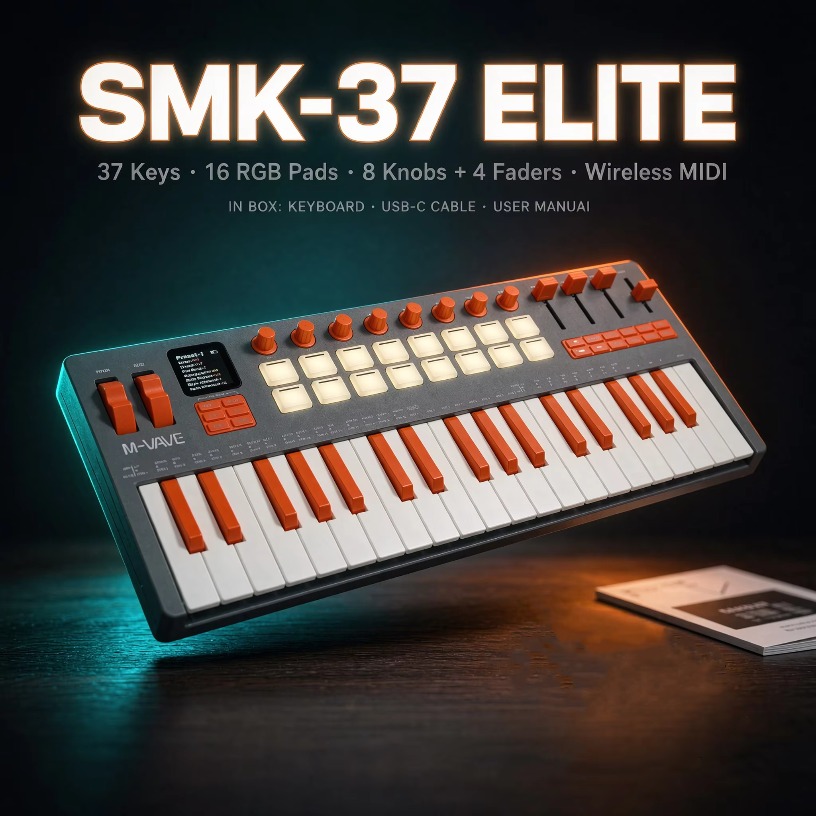 M-VAVE SMK-37 Elite Wireless M - Midi Controller Pad ulasan dan harga