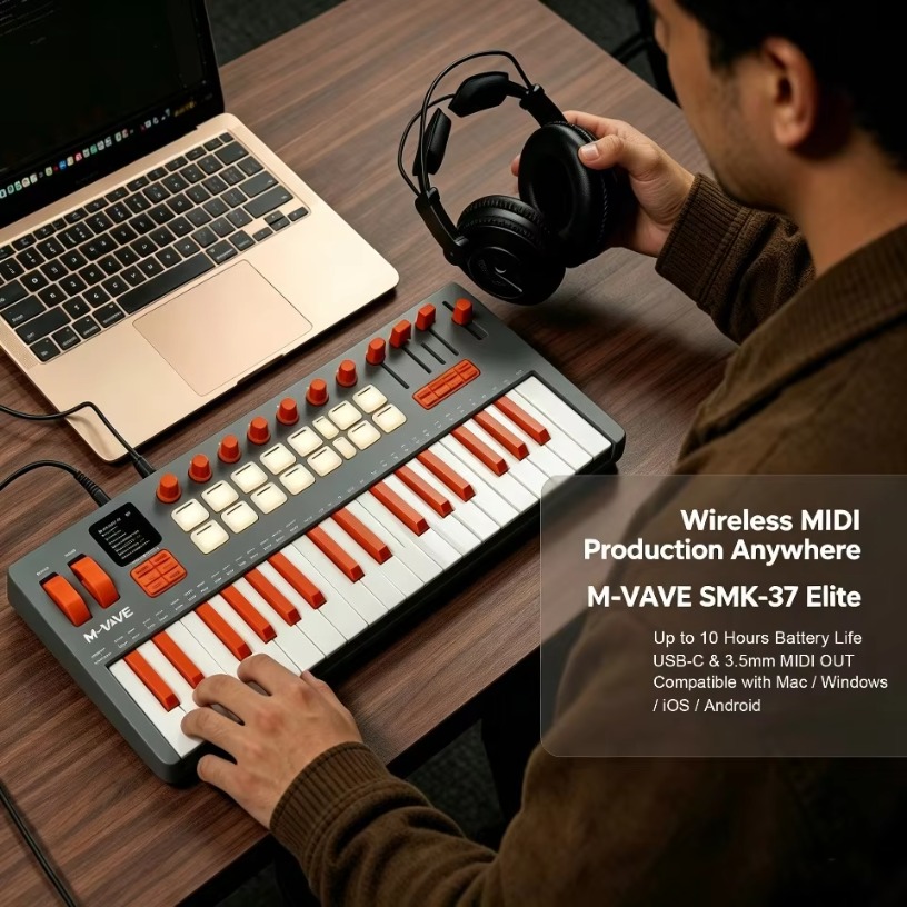 M-VAVE SMK-37 Elite Wireless M - Midi Controller Pad ulasan dan harga