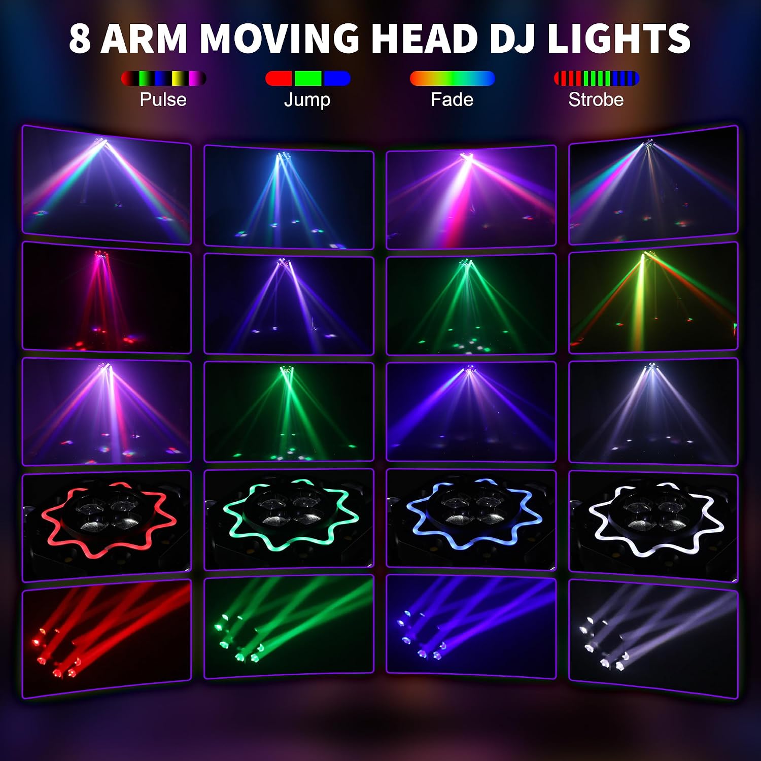 200W Disco Party Lights 8 Arm  - Audio Music Dj ulasan dan harga