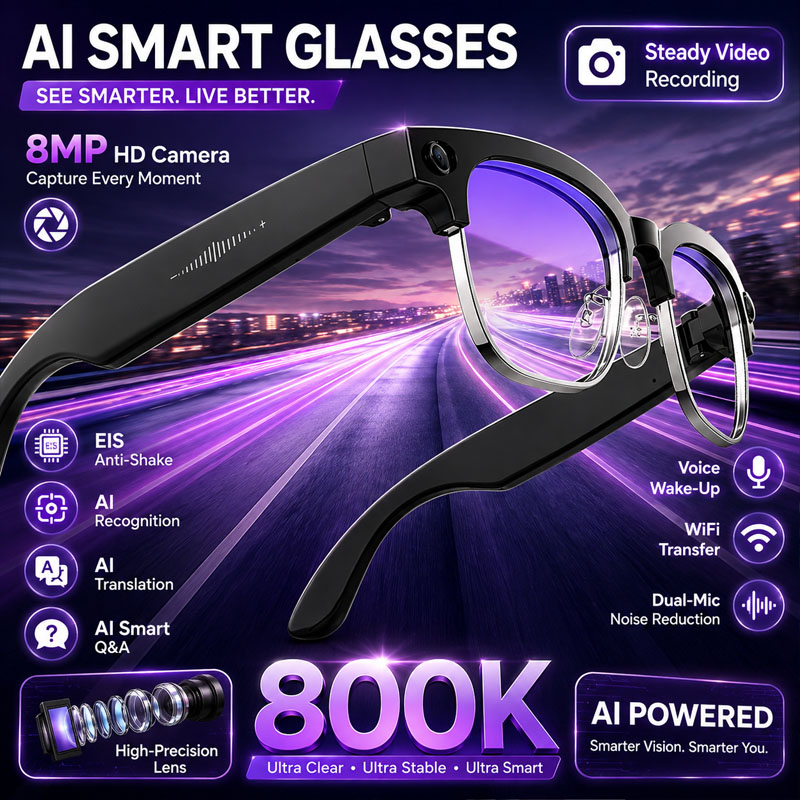 W630 Smart Glasses 800W HD Cam - Audio Music Image ulasan dan harga